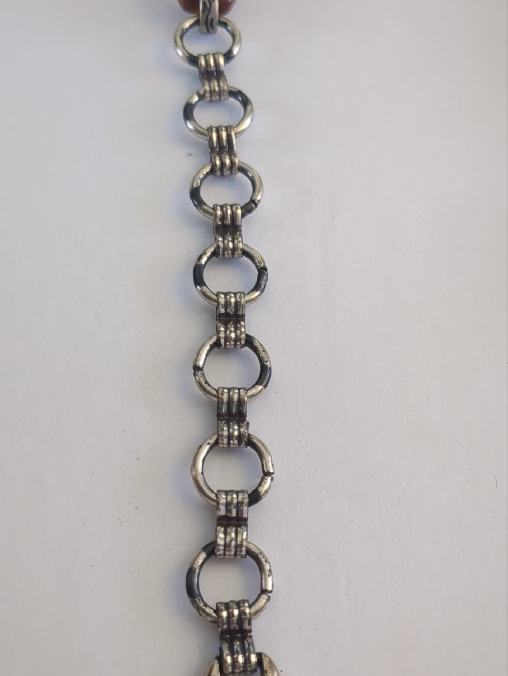 Vintage 1996 Brighton Tortoiseshell Acrylic Link Belt Antique Silver Accents - Picture 4 of 10